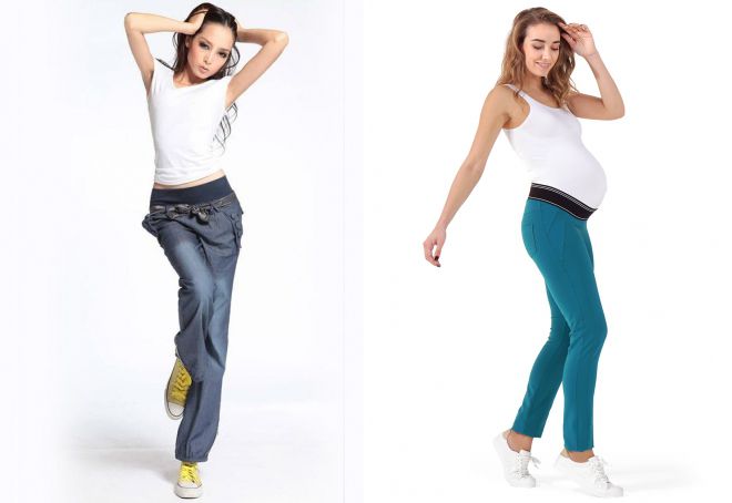 брюки с трикотажным поясом