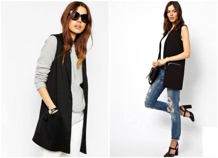 Черные жакеты без рукавов